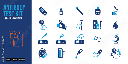 antibody test kit colored icon set vector design good for web and mobile app