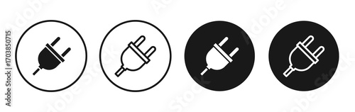 Plug icon vector illustrations set for app and web