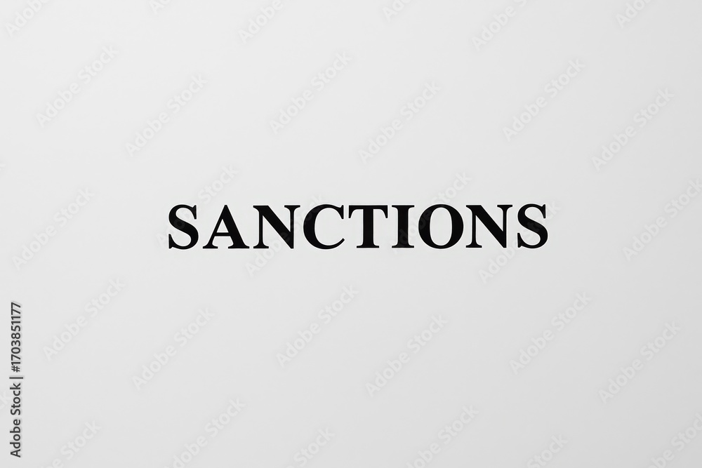 Obraz premium Sanctions Concept Text on White Background