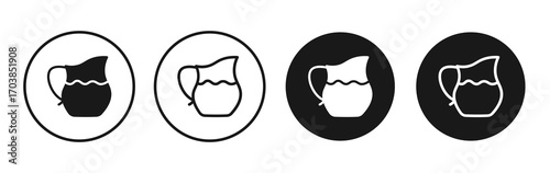 Jug icon vector illustrations set for app and web