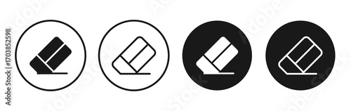 Eraser icon vector illustrations set for app and web