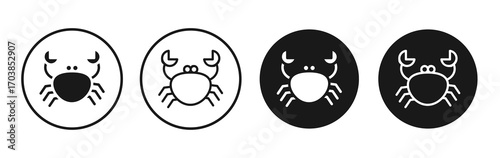 Crab icon vector illustrations set for app and web