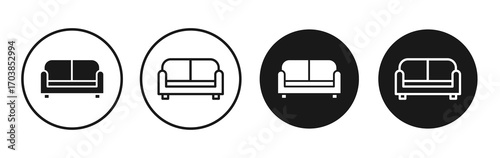 Couch icon vector illustrations set for app and web