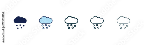 Cloud hail icon vector illustrations set for app and web