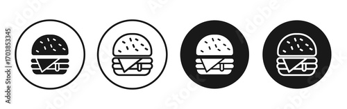 Cheese burger icon vector illustrations set for app and web