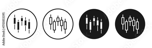 Chart candlestick icon vector illustrations set for app and web