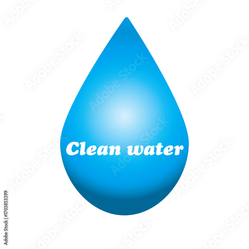 Blue water drop symbolising clean water