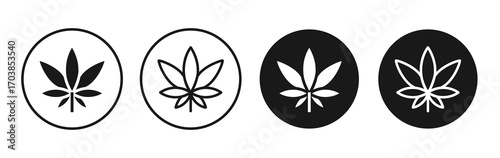 Cannabis icon vector illustrations set for app and web