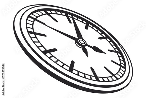 Classic analog clock with bold black hands and hour markers