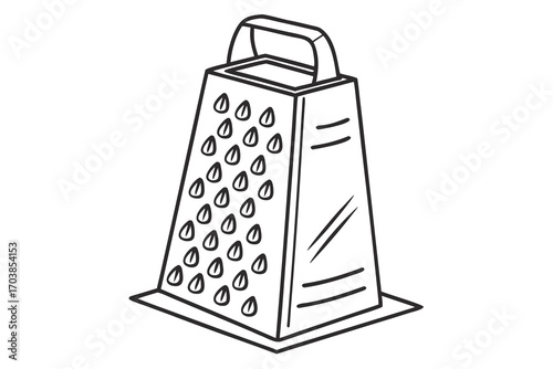 Simple line drawing of a kitchen grater