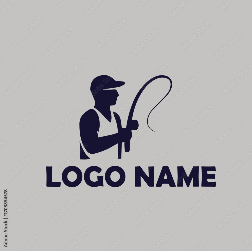 Fototapeta premium fishing hook gear logo simple flat vector illustration Icon