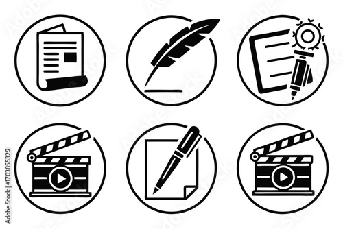Creative writing and filmmaking icons