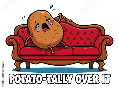 Couch potato pun cartoon vector