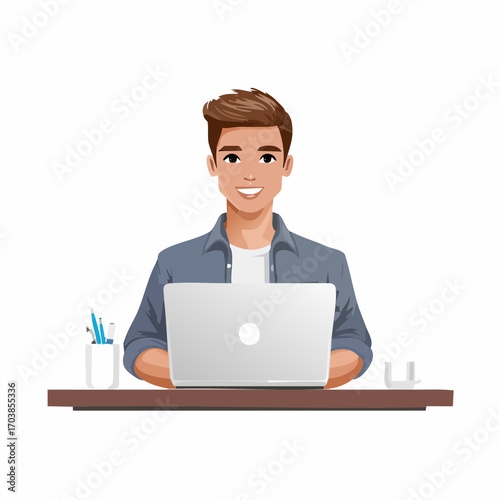 Junger Mann am Laptop