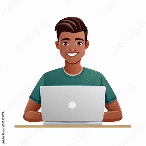 Junger Mann am Laptop