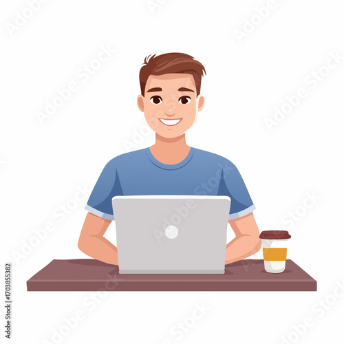 Junger Mann am Laptop