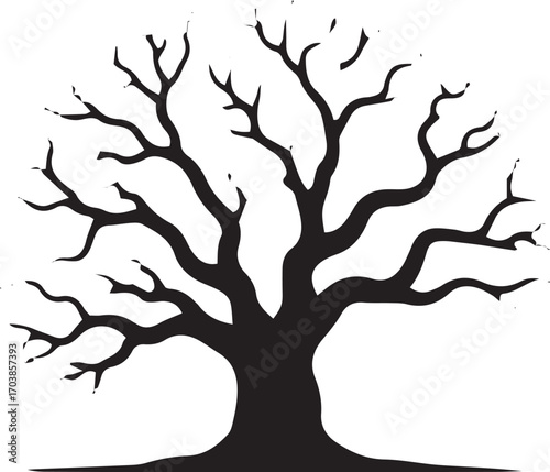 Silhouetted bare tree silhouette majestic branches stark winter nature symbol growth life symbolism