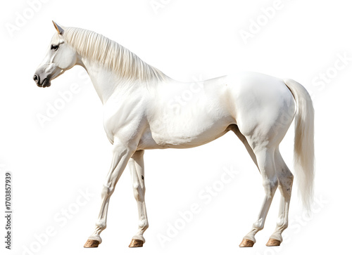 Elegant White Horse Profile: Equine Photography