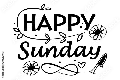 Happy sunday with flowers and garden tools