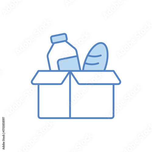 Food Bank Blue Color Vector Icon