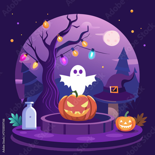 halloween background with pumpkin