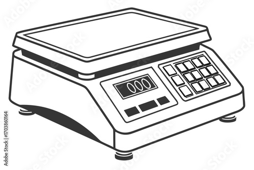 Digital weighing scale with numeric keypad and display