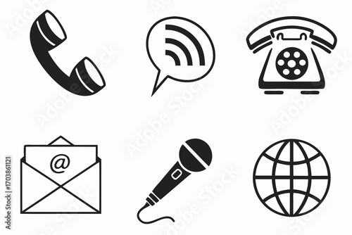 Collection of communication and contact icons
