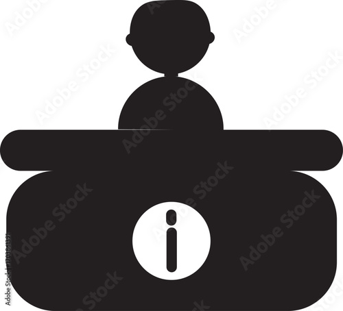 information booth line icon.Exhibitor line..symbol collection on black background.int