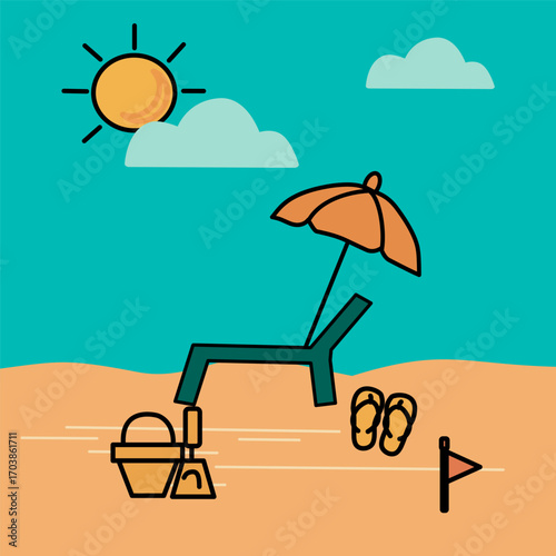 Beach Chair Under Summer Sun