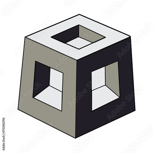 Abstract 3d cube isolated on white background illustration