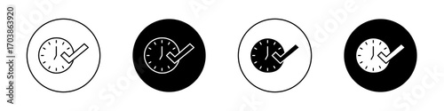 Time check icons vectors for web designs.