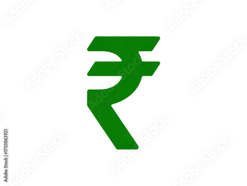 Green indian rupee currency symbol icon for financial and economic concepts