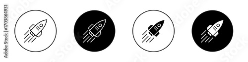 Rocket launch icons vectors for web designs.