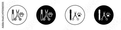 Pet grooming icons vectors for web designs.