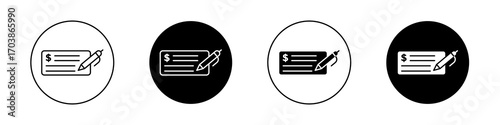 Money check icons vectors for web designs.