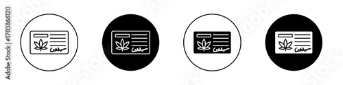 Medical marijuana card icons vectors for web designs.