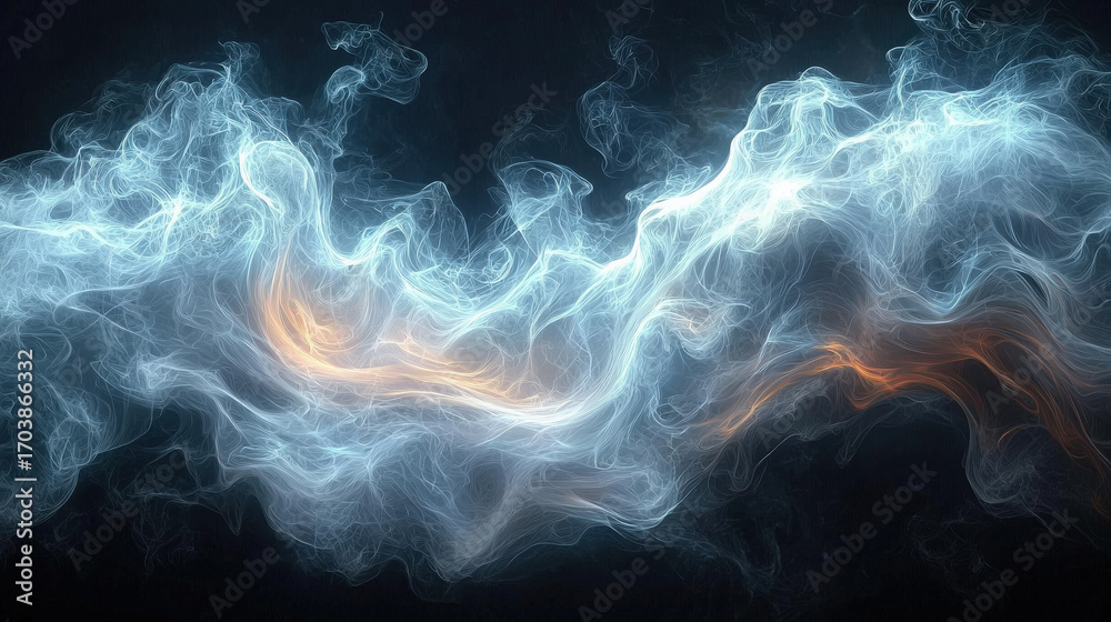 Obraz premium Dynamic abstract light waves digital art ethereal environment contemporary viewpoint visual concept
