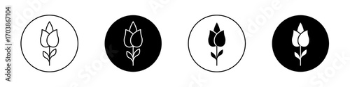 Flower tulip icons vectors for web designs.