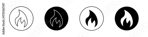 Flame icons vectors for web designs.