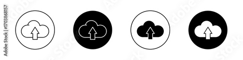 Cloud upload icons vectors for web designs.