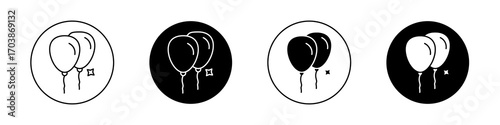 Balloons icons vectors for web designs.