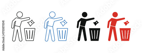 Throw trash in its place icon vector. environmental responsibility concept symbol. vector illustration.
