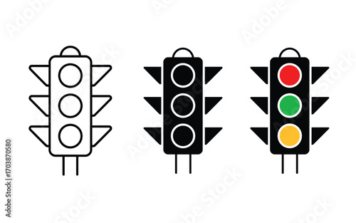 Traffic signal icon vector. transportation and urban design symbol. vector illustration.