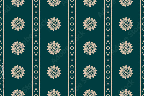 Ikat floral Abstract striped Ethnic art. Seamless patterns tribal, folk embroidery, and Mexican style. Aztec geometric art ornament print.Design for carpet,  cover wallpaper, wrapping, fabric