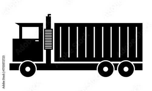 container truck vector silhouette icon