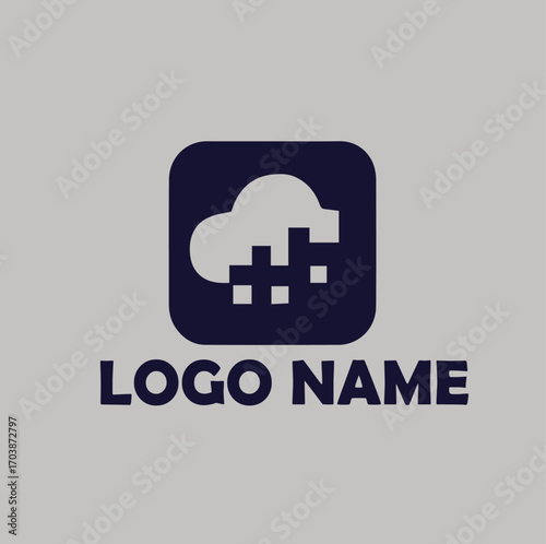 SaaS platforms product logo simple flat vector illustration Icon