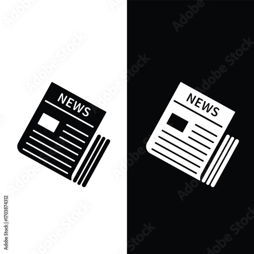 Newspaper icon vector illustration flat style