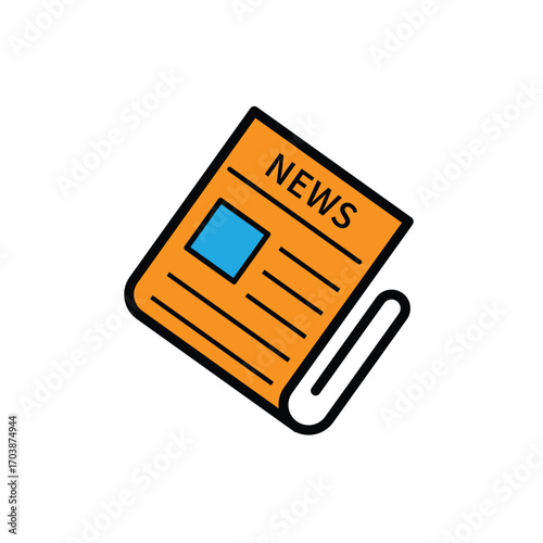 Newspaper icon vector illustration flat style