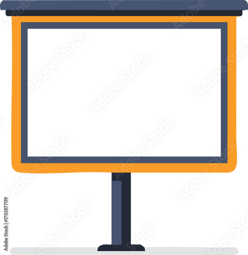 Isolated blank billboard on white background, copy space for message