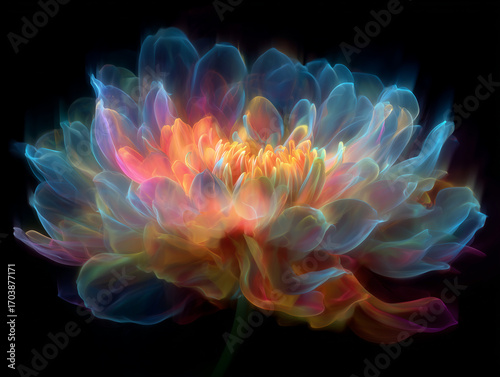 Surreal Abstract Flower with Light Glow